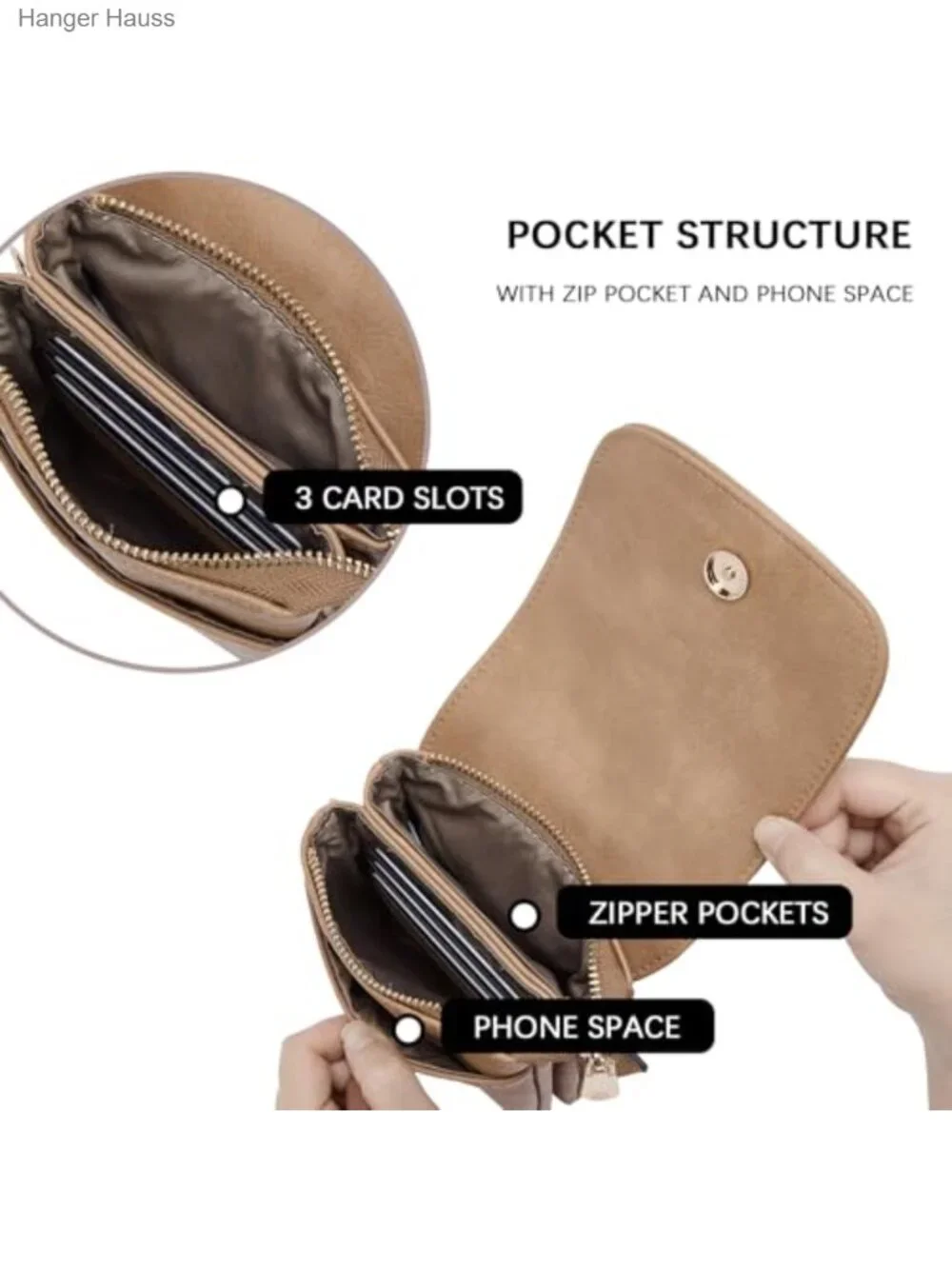 Small Crossbody Bag for Women Vegan Leather Phone Purse with Detachable Strap